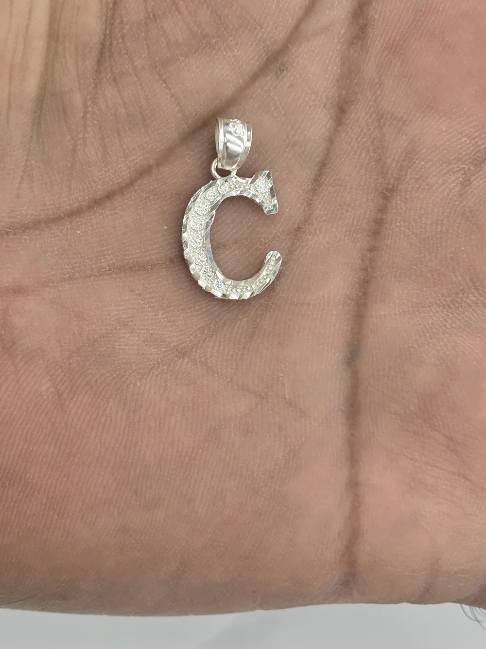 925 Sterling Silver Letter C Pendant